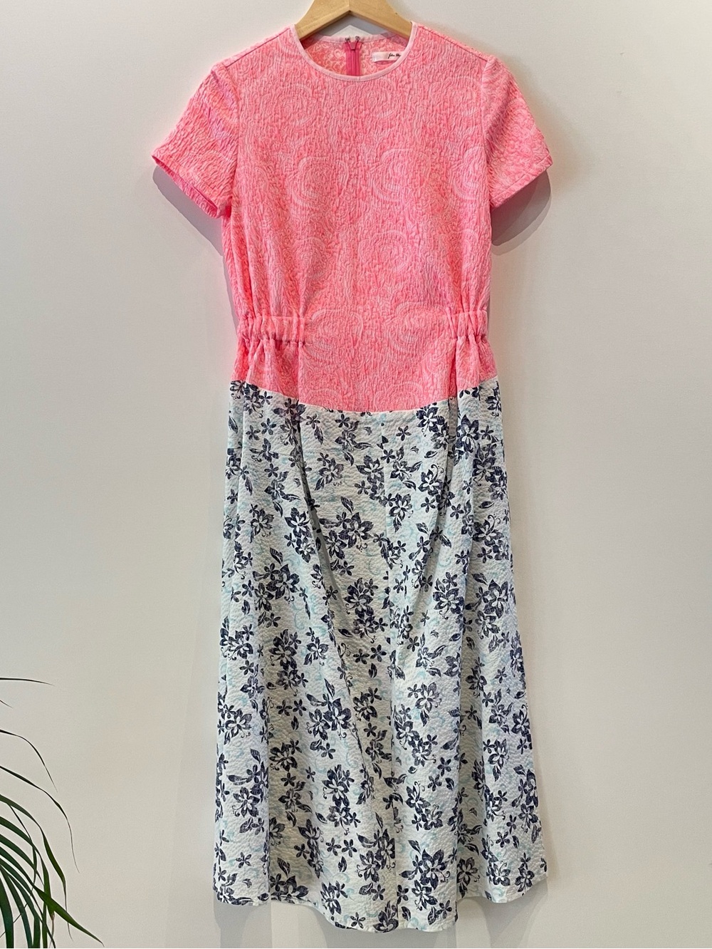 Julien David Pink Floral Two-Tone Dress